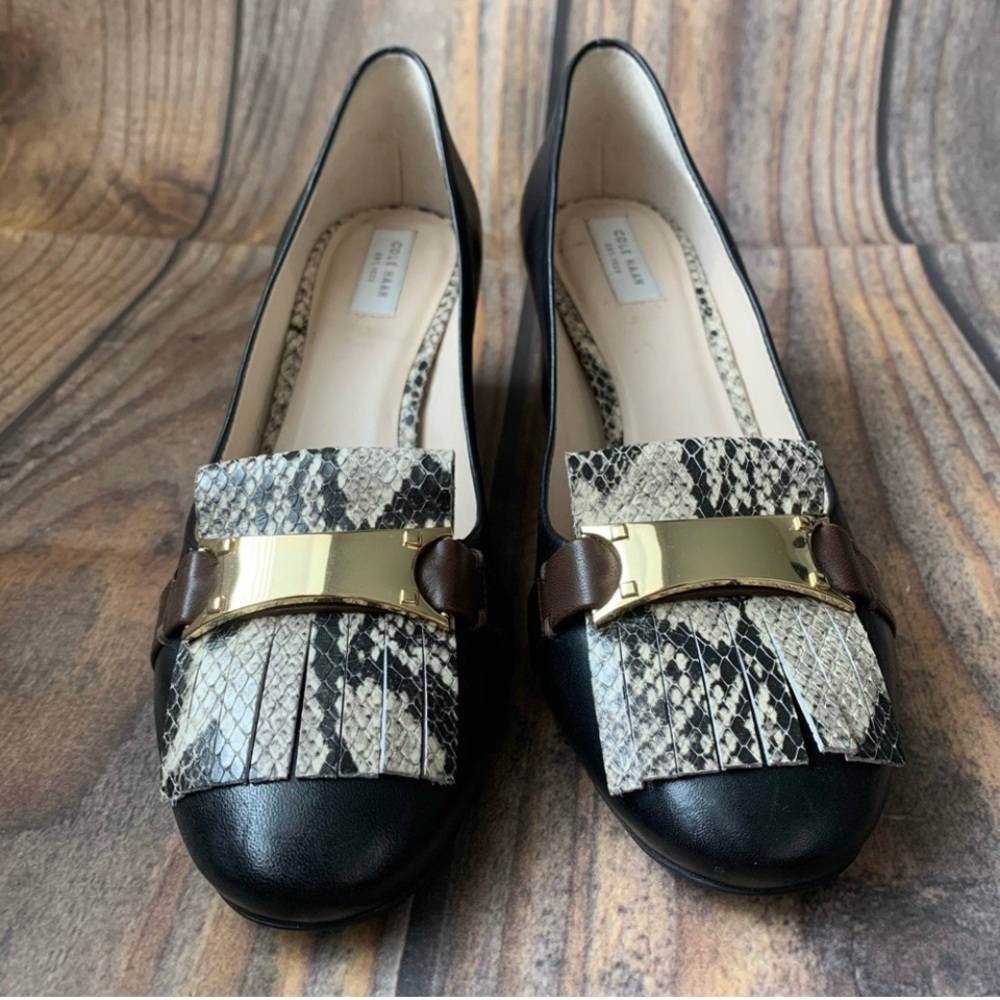 Cole Haan snake skin chunky heel size 6.5